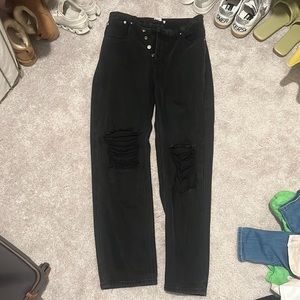 Princess Polly Black Ripped Jeans